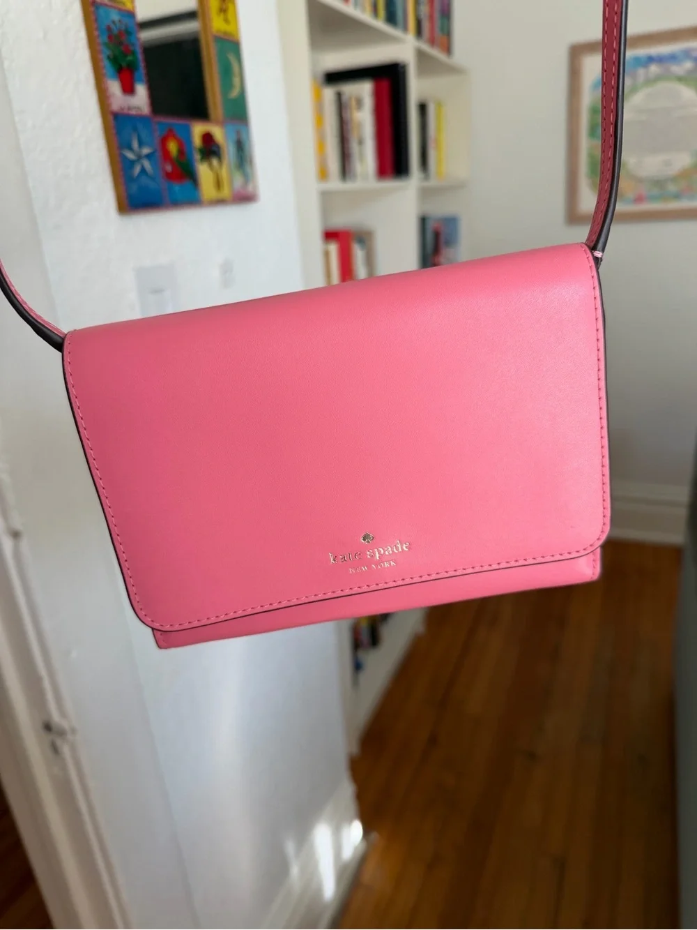 kate spade Pink Leather Flap Crossbody Bag